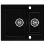 Zlewozmywak granitowy 1.5-komorowy bez ociekacza WESTA 80 deep black 92