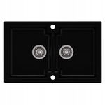 Zlewozmywak granitowy 2-komorowy bez ociekacza WESTA 160 deep black 92