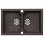 Zlewozmywak granitowy 2-komorowy bez ociekacza WESTA 160 dark chocolate 30