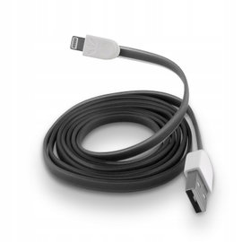 Silikonowy płaski kabel do IPhone 5s czarny