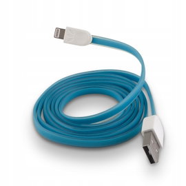 Silikonowy płaski kabel do IPhone 5s niebieski
