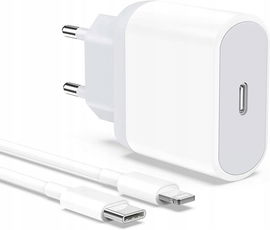 SZYBKA ŁADOWARKA DO IPHONE 11 12 13 14 KOSTKA 20W + kabel 1M USB-C LIGHTING