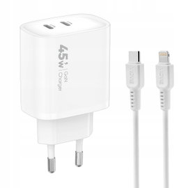 SZYBKA Ładowarka sieciowa USB TYP-C 3A 45W KOSTKA + KABEL LIGHTNING