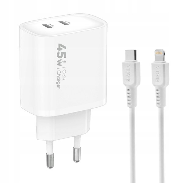 SZYBKA Ładowarka sieciowa USB TYP-C 3A 45W KOSTKA + KABEL LIGHTNING