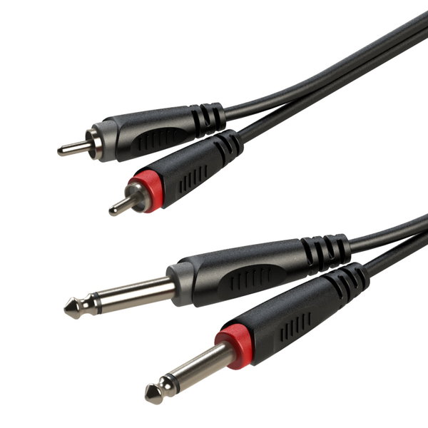 Kabel Audio 2x Duży Jack 6,3mm mono - 2x Wtyk RCA męski 6m