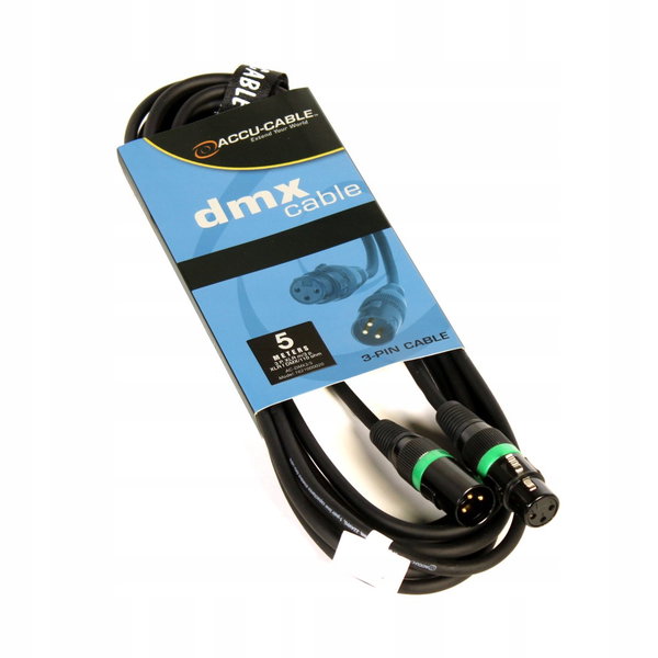 Przewód kabel DMX 3Pin do świateł 5m 110 ohm AC-DMX3/5