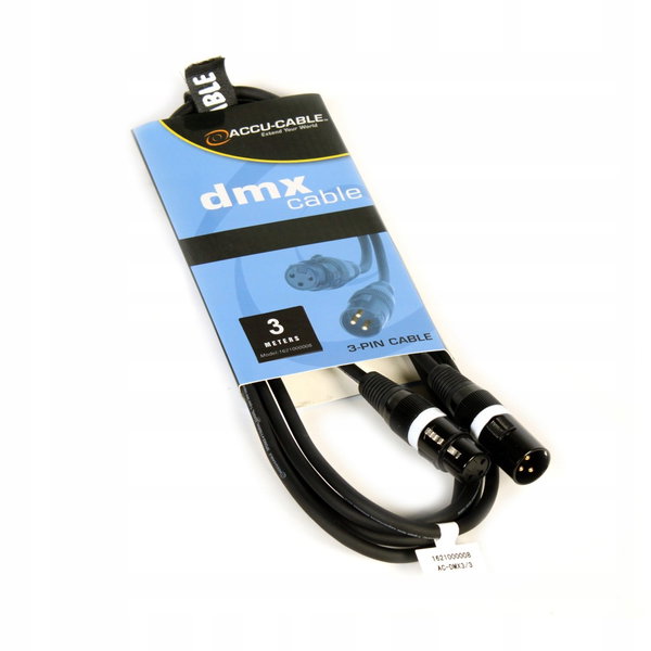 Przewód kabel DMX 3Pin do świateł 3m 110 ohm AC-DMX3/3