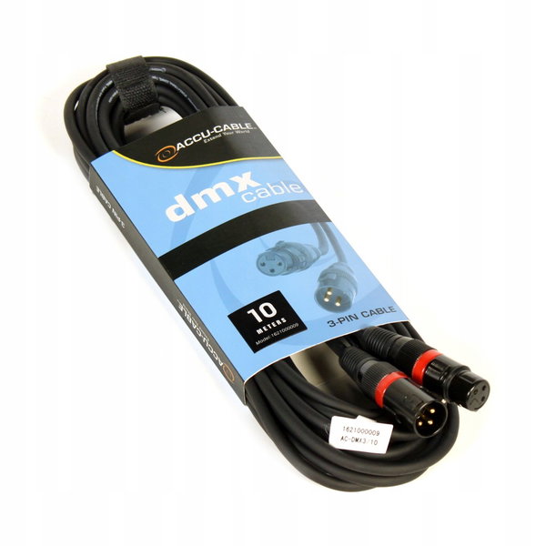Przewód kabel DMX 3Pin do świateł 10m 110 ohm AC-DMX3/10