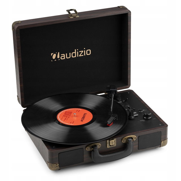 Gramofon Audizio RP116 Bluetooth Głośniki AUX in Brązowy Gramofon w Walizce