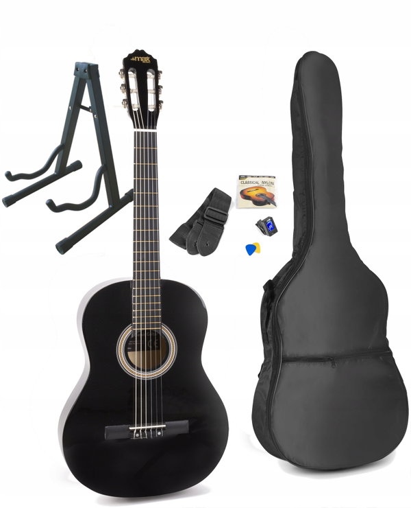 Zestaw Gitara Klasyczna MAX SOLOART + Statyw + pokrowiec i akcesoria