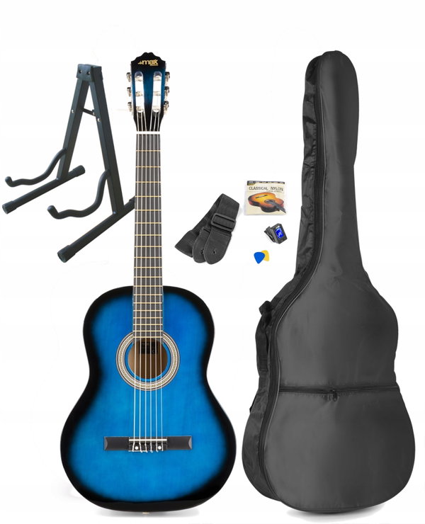 Zestaw Gitara Klasyczna MAX SOLOART + Statyw + pokrowiec i akcesoria