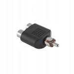 Przejściówka Adapter 2 x RCA F - 1 x RCA M