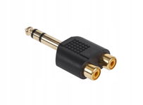 Przejściówka Adapter 2 x RCA F - Jack 6,3mm M