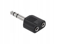 Przejściówka Adapter 2 x Jack 3,5mm F Jack 6,3mm M