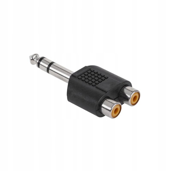 Przejściówka Adapter 2 x RCA F - Jack 6,3mm M