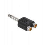 Przejściówka Adapter 2 x RCA F - Jack 6,3mm M