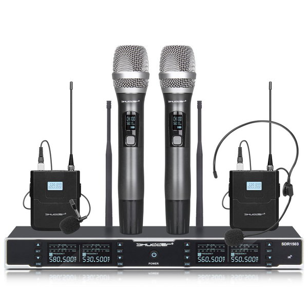 Shudder SDR1503 4 mikrofony, 2x ręka i 2x bodypack