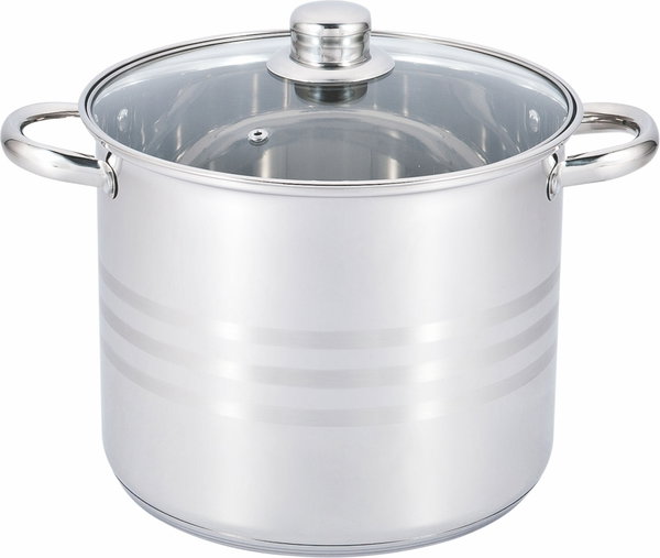 GARNEK STALOWY Z Pokrywką Głęboki Wysoki 8,6l 24cm INDUKCJA Gaz 544