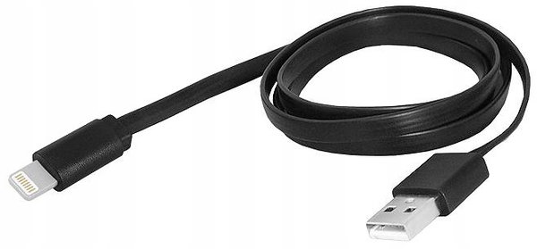 KABEL USB IPHONE Lightning 1m 8PIN Czarny Płaski 100cm 8471