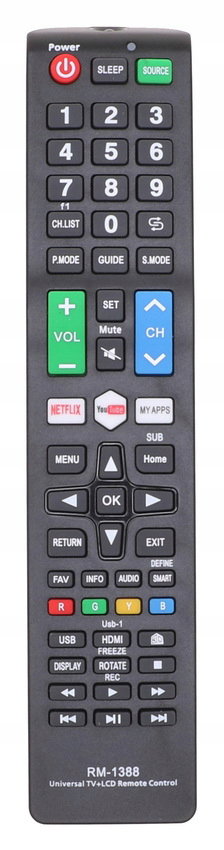 PILOT Uniwersalny Do TV Telewizorów Netflix Youtube 3D LCD LED 1388