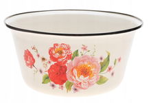 MISKA EMALIOWANA Stalowa Wysoka GŁĘBOKA Kuchenna DUŻA 29x14cm A1045