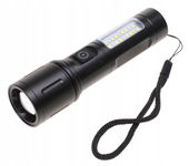 LATARKA Taktyczna Czerwone Światło LED COB ZOOM Ładowana USB 4517