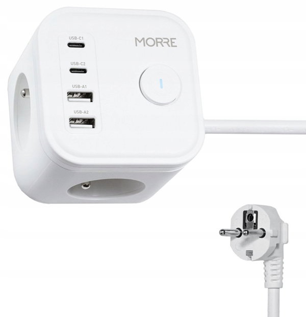 Przedłużacz LISTWA ZASILAJĄCA 3680W 1,5m Zasilacz USB USB-C WŁĄCZNIK M403