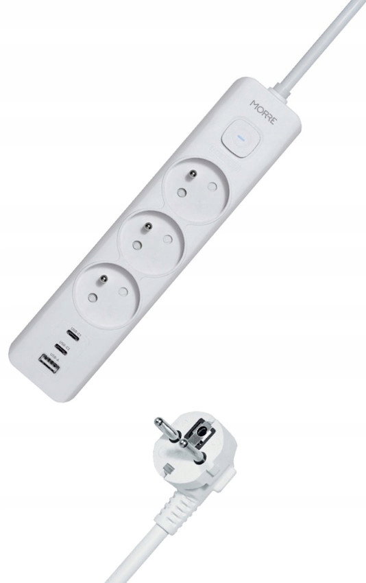 Przedłużacz LISTWA ZASILAJĄCA 3680W 1,5m Zasilacz USB USB-C WŁĄCZNIK M405