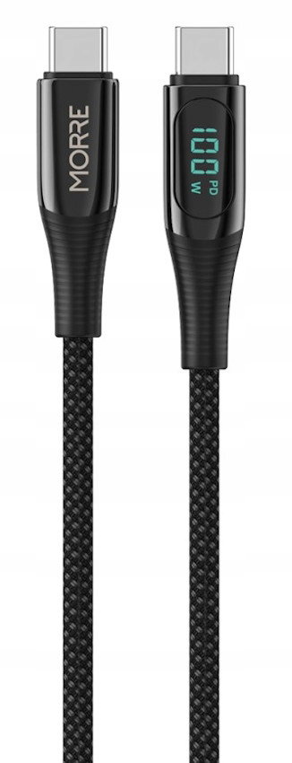 KABEL USB Typ C SZYBKIE ŁADOWANIE 100W 1,5m USB-C Z WYŚWIETLACZEM M104