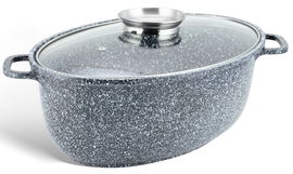 BRYTFANNA MARMUROWA Gęsiarka Brytfanka 8l 38cm Indukcja Gaz Garnek 3937