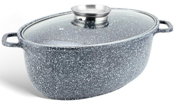 BRYTFANNA MARMUROWA Gęsiarka Brytfanka 8l 38cm Indukcja Gaz Garnek 3937
