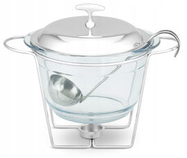 PODGRZEWACZ Szklany Do Potraw ZUP Naczynie ŻAROODPORNE Z Podgrzewaczem 1445