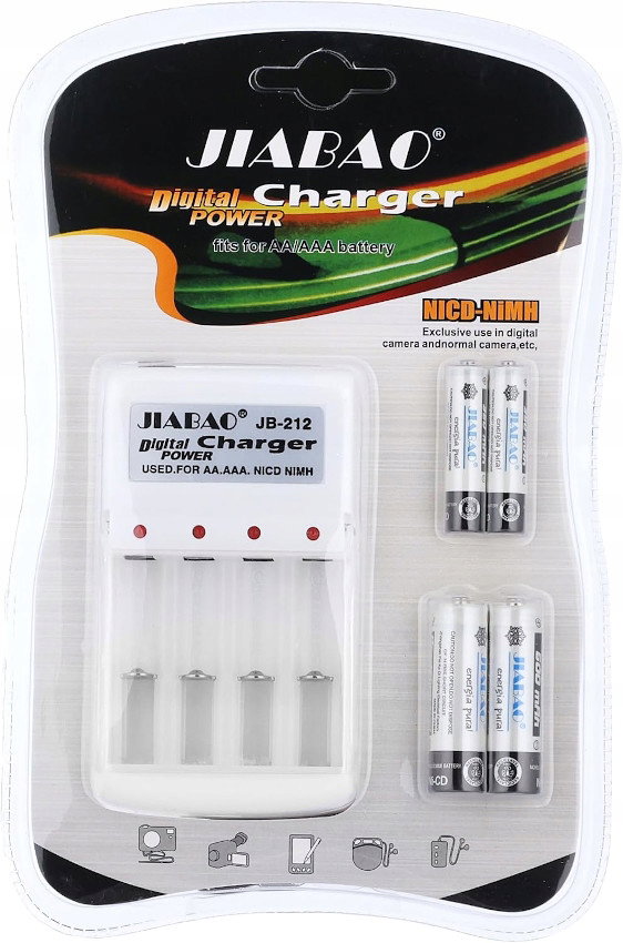 ŁADOWARKA Do Akumulatorków Paluszków AA AAA + 4 Akumulatory 600mAh 1271