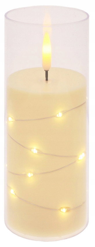 ŚWIECA LED Na Baterie 15cm Wkład Do ZNICZA Efekt PŁOMIENIA Świeczka 4459