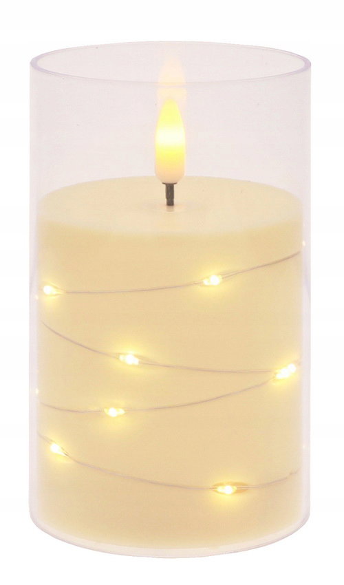 ŚWIECA LED Na Baterie 15cm Wkład Do ZNICZA Efekt PŁOMIENIA Świeczka 5531