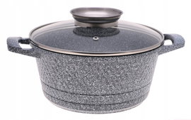 GARNEK MARMUROWY Powłoka NIEPRZYWIERAJĄCA 24cm 4,2L INDUKCJA Gaz 3705