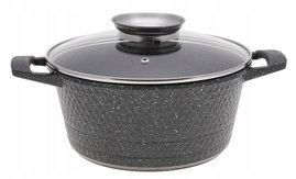 GARNEK MARMUROWY Powłoka NIEPRZYWIERAJĄCA 24cm 4,2L INDUKCJA Gaz 3805