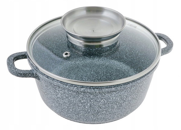 GARNEK Ceramiczny MARMUROWY 20cm INDUKCJA Gaz 2,3l 7072