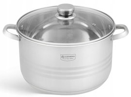 GARNEK Stalowy GRUBE 5x DNO Z POKRYWKĄ 12,4L 30cm INDUKCJA Gaz 3020