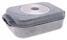 BRYTFANNA Gęsiarka MARMUROWA Patelnia GRILLOWA 2w1 Brytfanka 9L 34cm 3934