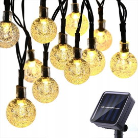 GIRLANDA SOLARNA Lampki Ogrodowe 40LED Wiszące 6m Na Balkon 4411