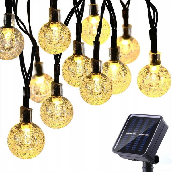 GIRLANDA SOLARNA Lampki Ogrodowe 40LED Wiszące 6m Na Balkon 4411