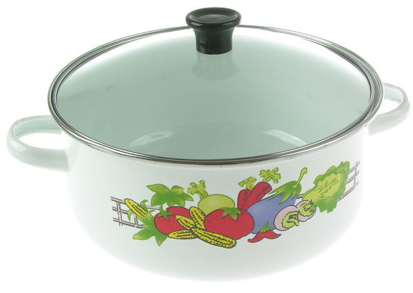 GARNEK Tradycyjny EMALIOWANY Mały Garnuszek 16cm 1,3L Z Pokrywką INDUKCJA