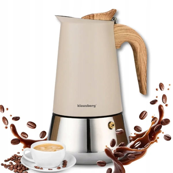 KAWIARKA ZAPARZACZ Do Kawy ESPRESSO 200ml 4 Filiżanki INDUKCJA Gaz 7994