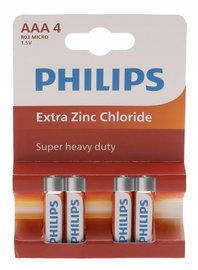 BATERIE Zestaw 4 Sztuki PHILIPS Bateria x4 Małe Paluszki R3 AAA