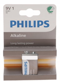 BATERIA LR9 9V PHILIPS Alkaliczna Alkaline Long Lasting Power 6F22
