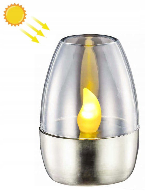 ŚWIECA LED SOLARNA Lampka Wkład Do ZNICZA Efekt PŁOMIENIA Świeczka A6098