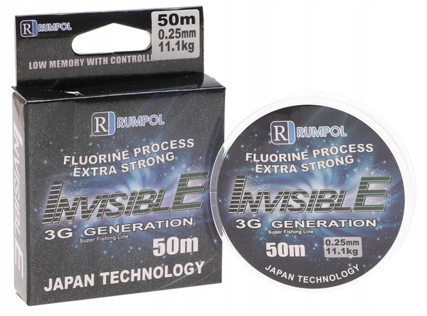 ŻYŁKA Wędkarska 50m 3G Invisible Monofilament 0,25mm 11,1kg ZI50