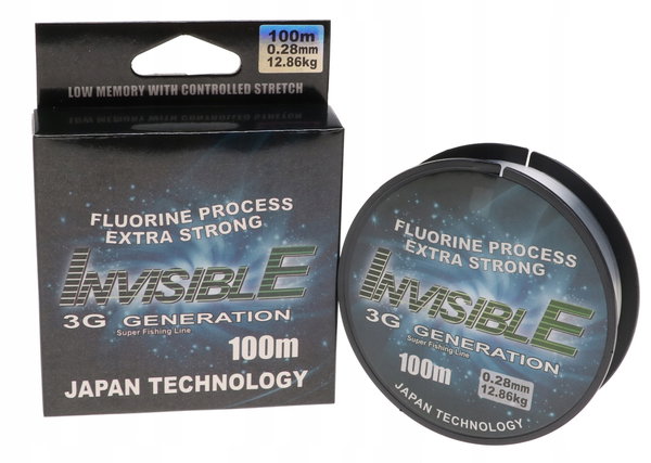 ŻYŁKA Wędkarska 100m 3G Invisible Monofilament 0,28mm 12,8kg ZI