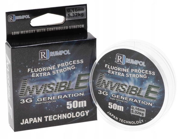 ŻYŁKA Wędkarska 50m 3G Invisible Monofilament 0,16mm 5,32kg ZI50